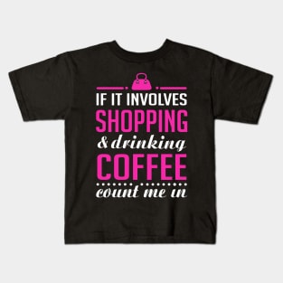 Shopping and Coffee Kids T-Shirt